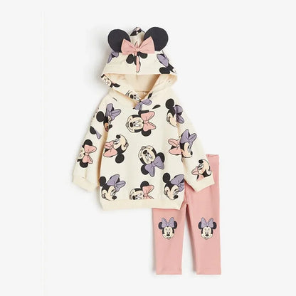 Sweat-shirt Minnie Full Print pour bébés filles, vêtements d'extérieur, pantalons en Y, vêtements décontractés, vêtements pour la maison, olympiques de marque, nouvelle mode, automne, fj2 pièces
