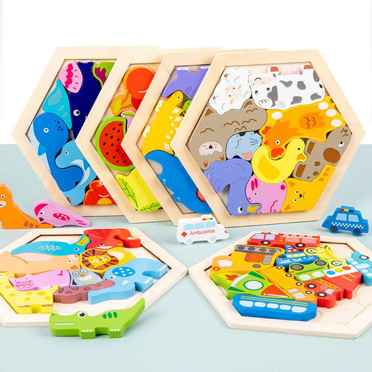 Jouet pour bébé Puzzle en bois Puzzle 3D créatif pour le développement de l'intelligence des enfants Ealy jouet éducatif pour les enfants