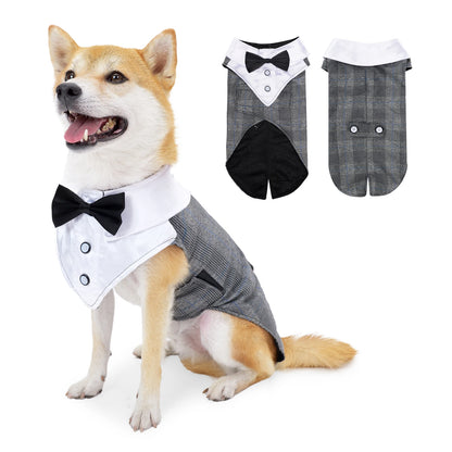 Costume de smoking pour chien, chemise à nœud papillon de mariage pour chien Prince, tenue de mariage formelle pour chiens de grande et moyenne taille, Golden Retriever Samo