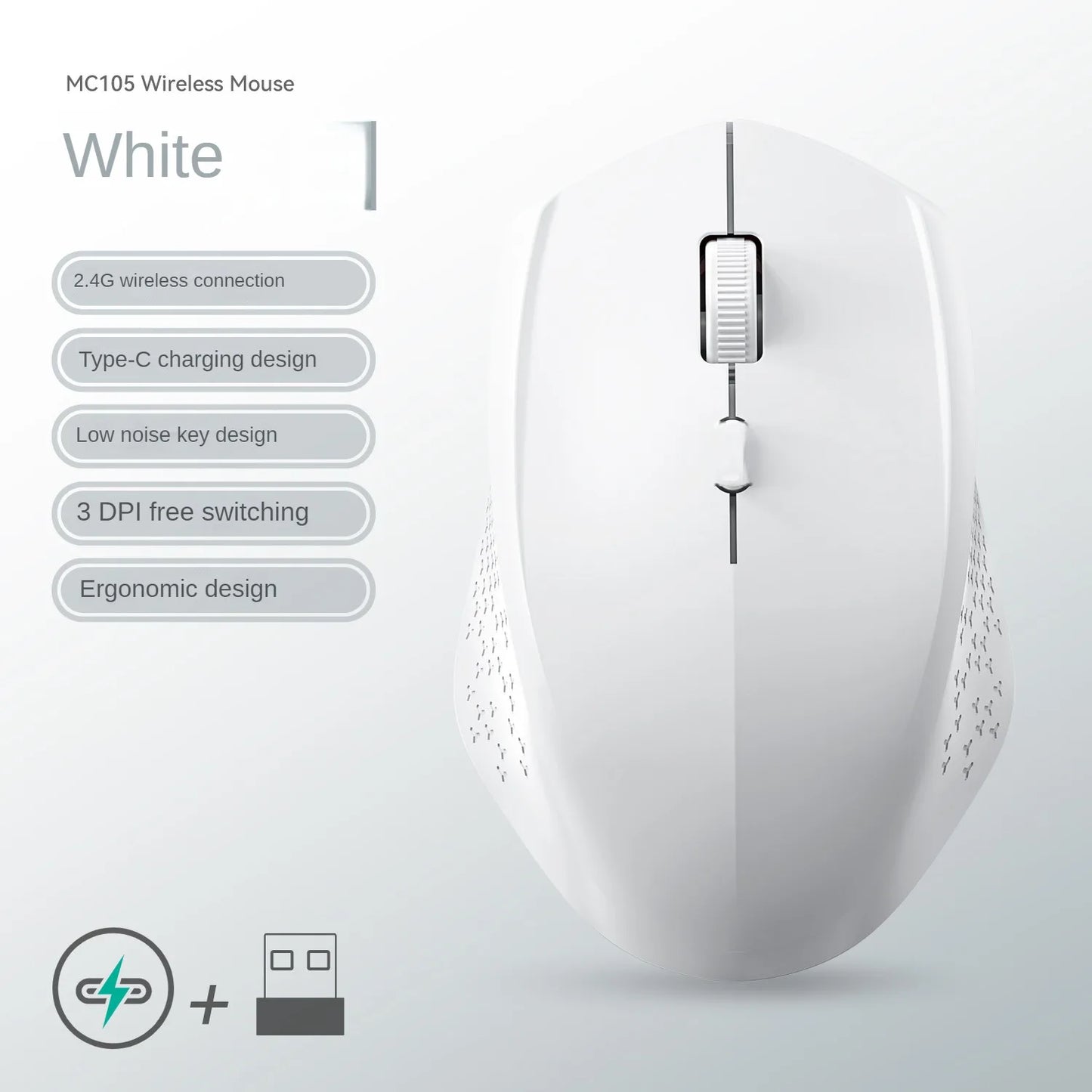 Souris sans fil Bluetooth 5.2, 2.4 ghz, double Mode, silencieuse, Rechargeable, pour jeu, 1600DPI, pour ordinateur portable, Win Mac OS