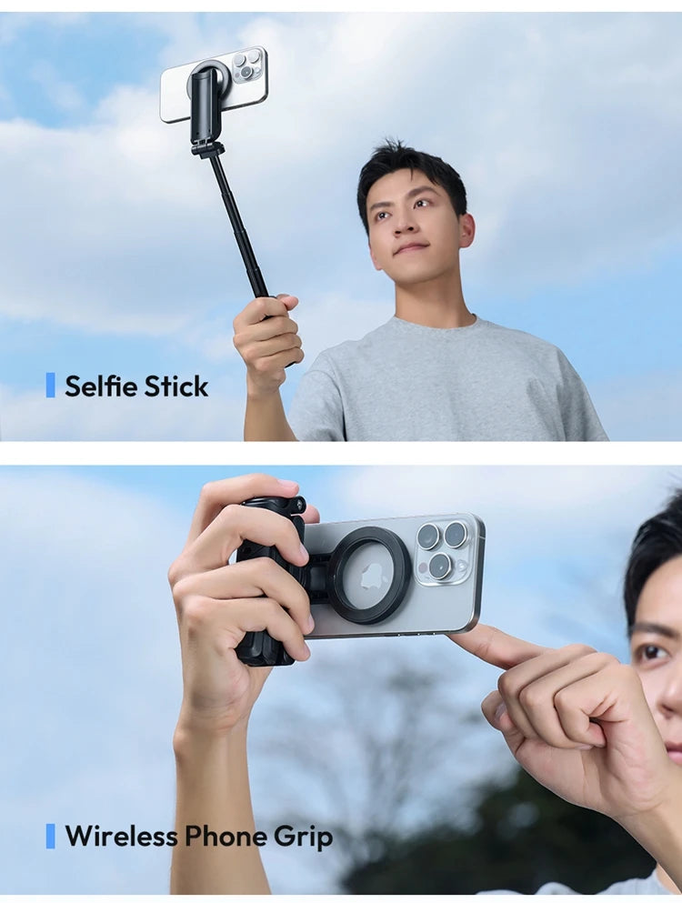 Ulanzi JJ03 perche à Selfie magnétique trépied de téléphone pour iPhone 16 15 14 13 12 Pro Max Magsafe Smartphone poignée sans fil support de bureau