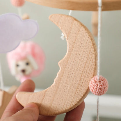 Berceau de bébé lit Mobile cloche hochet jouets en bois Crochet étoiles pendentif lit cloche jouets nouveau-né confort berceau support suspendus jouets cadeaux