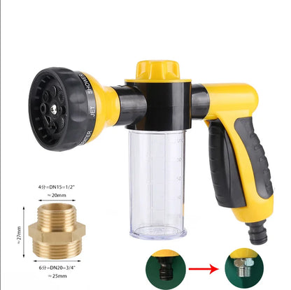 Buse de pulvérisation à haute pression, tuyau, pistolet de douche pour chien, 3 modes réglables, lavage des animaux domestiques, bain de nettoyage, mousse d'eau, savon, outil de nettoyage pour chien