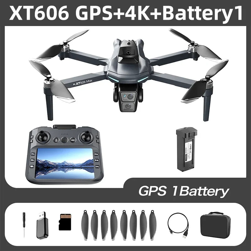 Xiaomi XT606 MAX GPS Drone 4k professionnel 8K HD caméra FPV souhait écran Drone 360 °   Jouets quadrirotor pour éviter les obstacles, drone