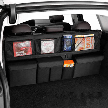 Sac de rangement pour coffre de voiture, sac suspendu pour dossier de siège de voiture SUV, sac de rangement multifonctionnel en maille, articles de rangement pour intérieur de voiture