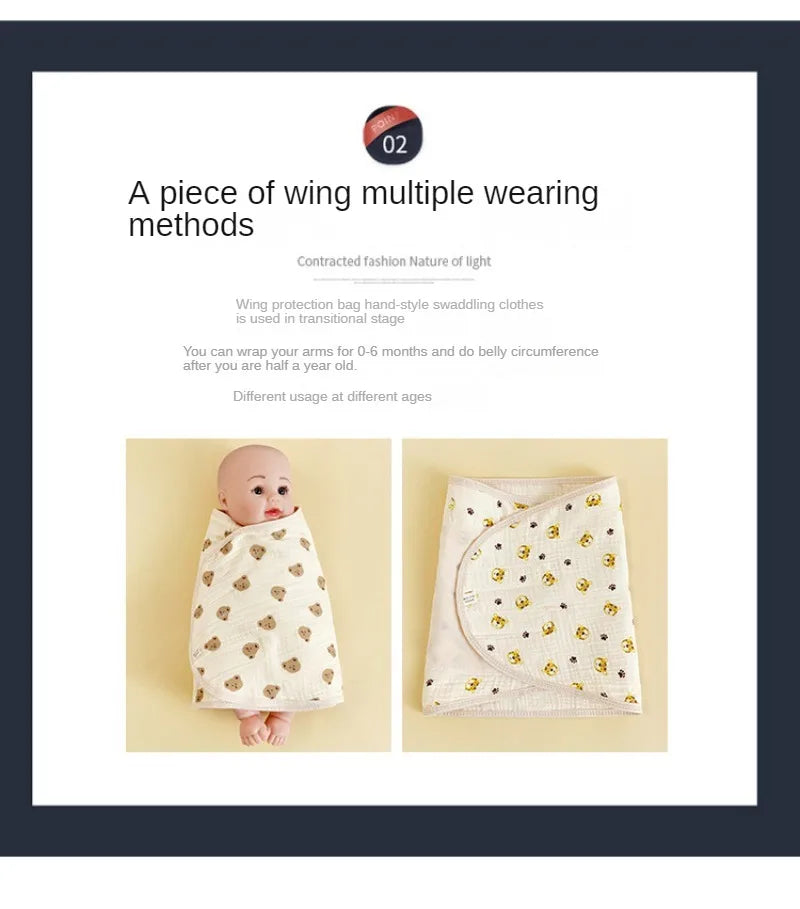 Couverture d'emmaillotage pour bébé de 0 à 6 mois, sangle pour protéger le ventre, couverture de couchage pour nouveau-né, style fin pour l'été