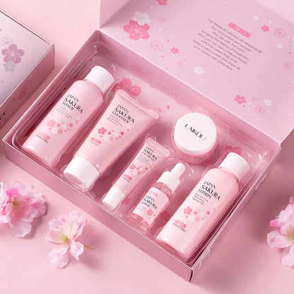 LAIKOU Sakura ensembles de soins de la peau nettoyant pour le visage crèmes pour les yeux crème pour le visage sérum Lotion Toner éclaircissant hydratant Kit de soins du visage
