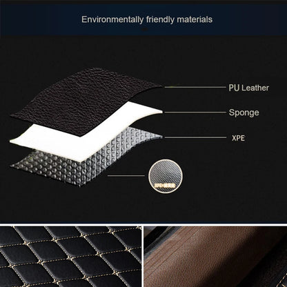 Tapis de sol de voiture en cuir PU, 5 pièces, imperméable, protection des pieds, à la mode, universel, pour toutes les saisons