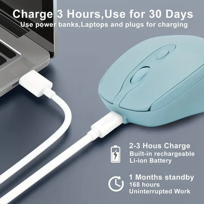 Souris d'ordinateur sans fil Rechargeable 2.4G, Compatible Bluetooth, USB, silencieuse, pour PC, ordinateur portable, Macbook, tablette