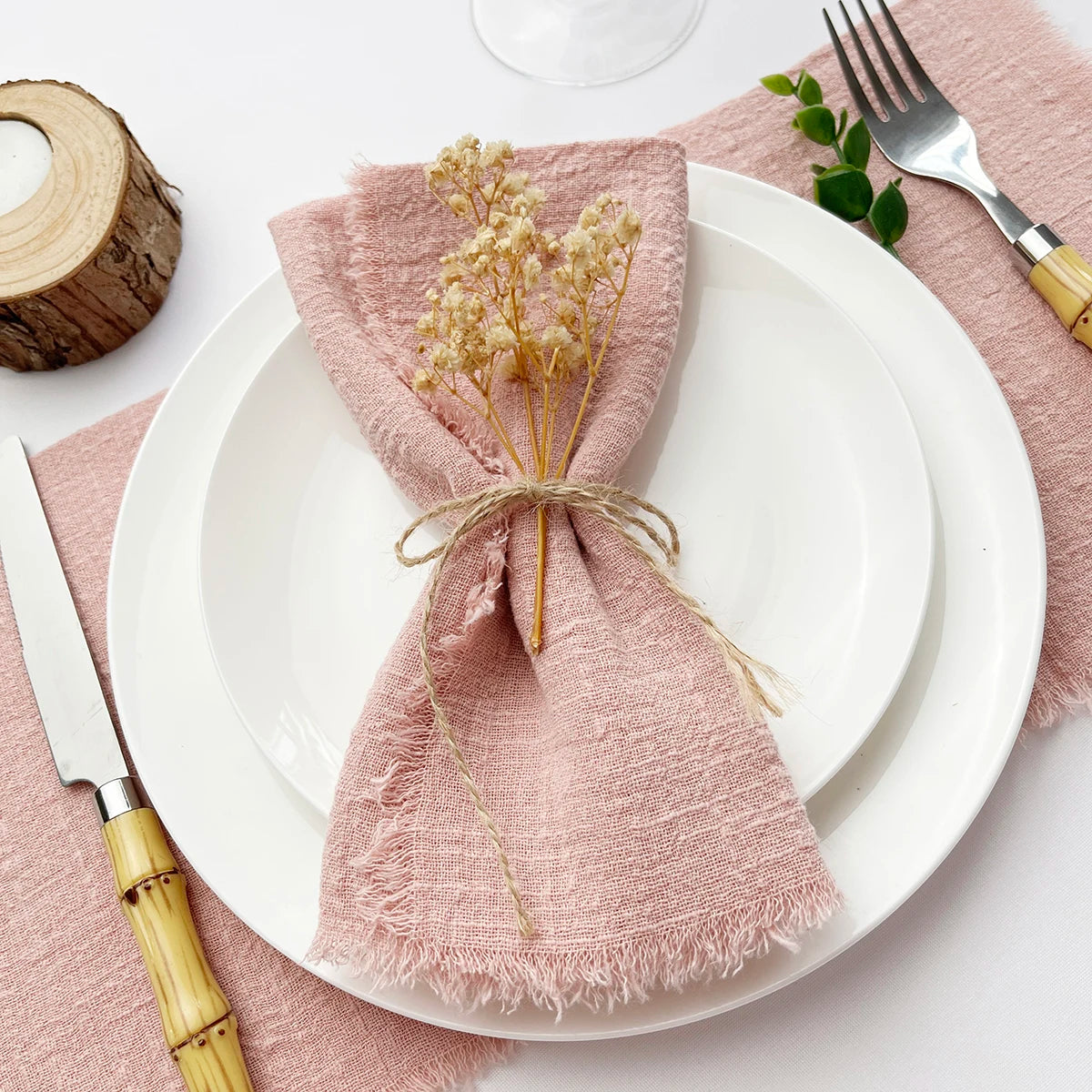 10 pièces 32x32 cm vente en gros gaze de terre cuite serviette en coton serviette de thé réutilisable fête de mariage décor de Table de noël rétro bavures serviette