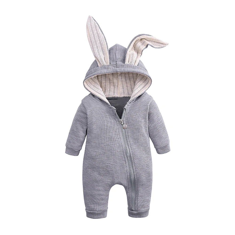 Melario garçons vêtements à manches longues bébé enfants grandes oreilles lapin body fille bébé à capuche fermeture éclair Creeper barboteuse