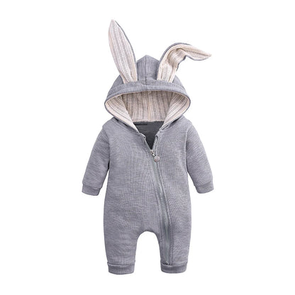 Melario garçons vêtements à manches longues bébé enfants grandes oreilles lapin body fille bébé à capuche fermeture éclair Creeper barboteuse