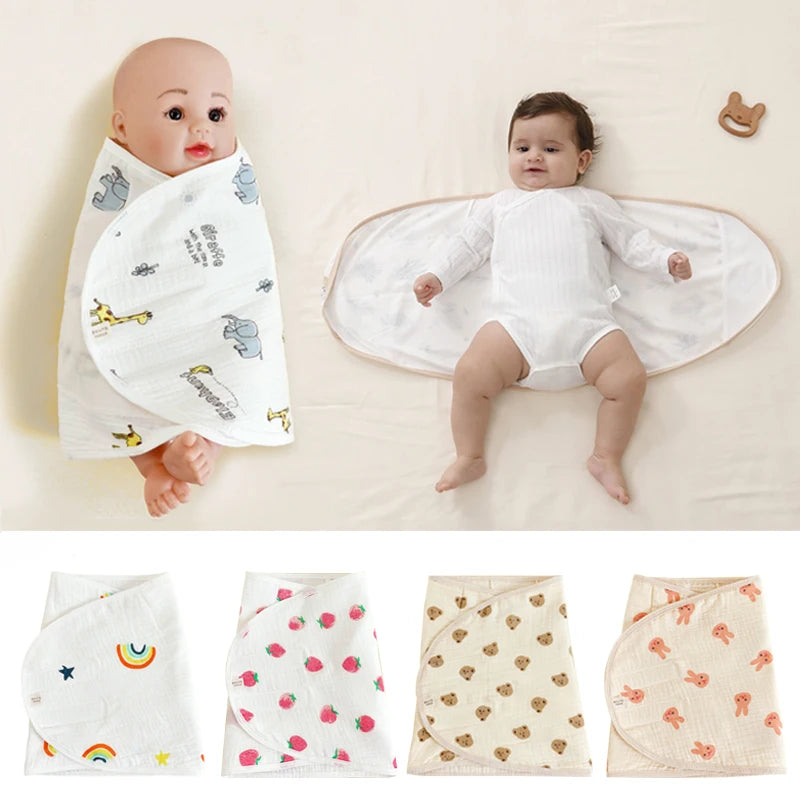 Couverture d'emmaillotage pour bébé de 0 à 6 mois, sangle pour protéger le ventre, couverture de couchage pour nouveau-né, style fin pour l'été