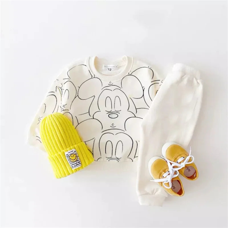 Survêtement de dessin animé pour bébé garçon et fille, ensemble t-shirt et objectifs College, décontracté et résistant, vêtements de créateurs, nouveau, été