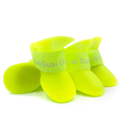Chaussures de pluie imperméables pour animaux de compagnie, 4 pièces, bottes en caoutchouc antidérapantes pour petits, moyens et grands chiens, chaussures d'extérieur pour chats, bottines pour chiens, accessoires pour ani