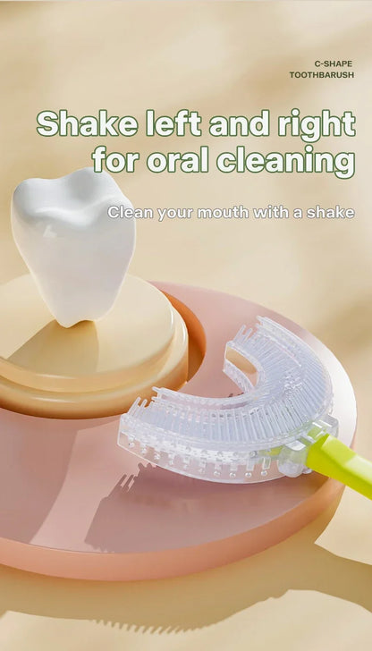 Brosse à dents en Silicone souple pour bébé de 2 à 12 ans, brosse de nettoyage des dents en forme de U à 360 degrés pour enfants de 2 à 12 ans
