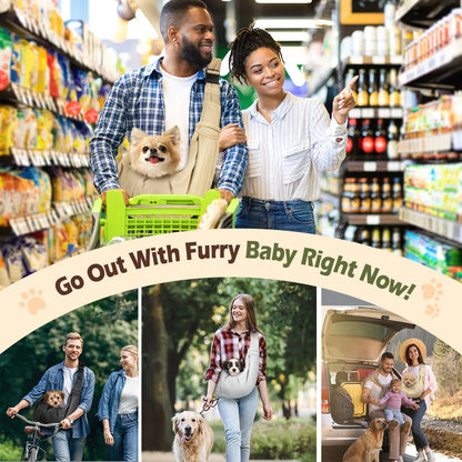 Pawaboo – porte-élingue réversible pour petit chien, mains libres, pour chiot, avec boucle de sangle réglable