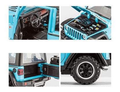 Tout-terrain 7 portes pour modèle de voiture jouet Wrangler moulé sous pression, véhicule en alliage métallique à l'échelle 1/32 pour enfants garçons filles adultes, portes ouvertes, légères
