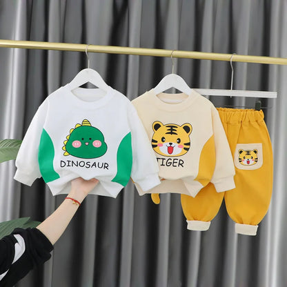 Nouveau printemps automne bébé vêtements enfants garçons filles dessin animé T-Shirt pantalon 2 pièces/ensembles enfant en bas âge Costume décontracté infantile enfants survêtements