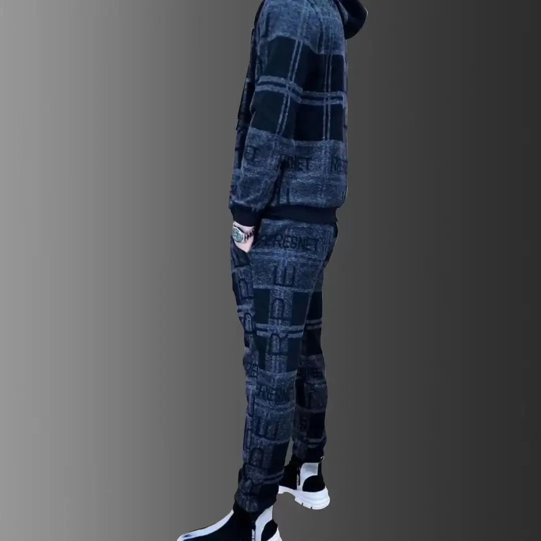Ensemble de survêtement à capuche avec fermeture éclair pour hommes, veste + pantalon de survêtement avec Logo imprimé de luxe, veste à revers, costume 2 pièces, ensembles athlétiques d'extérieur