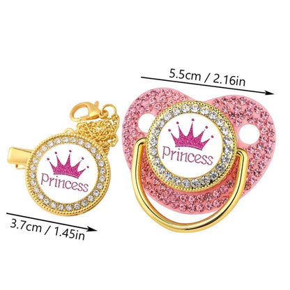 Couronne nouveau-né attache-sucette chaîne bébé factice Silicone sans BPA enfant en bas âge anneau de dentition infantile sucette mamelon bébé douche cadeau