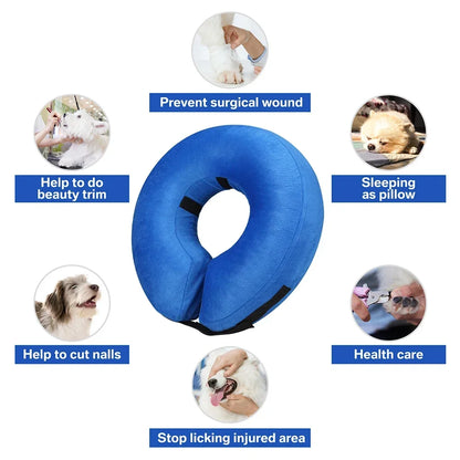 Cônes pour chiens après chirurgie, collier de protection gonflable pour chien, collier de récupération pour animaux de compagnie, cône doux pour petits, moyens ou grands chiens, chats