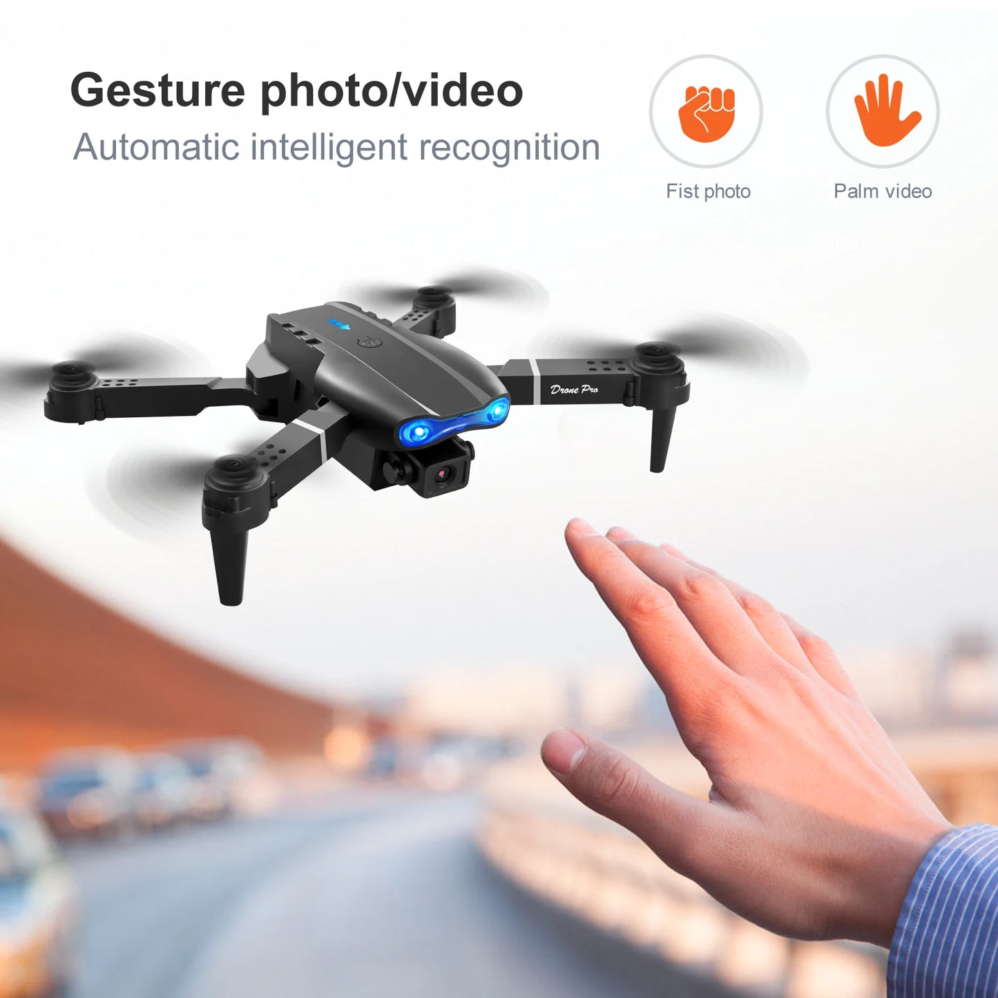 Drone professionnel E99 Pro avec caméra 4K, photographie aérienne, caméra HD pour touristes, évitement d'obstacles à trois côtés, quadrirotor