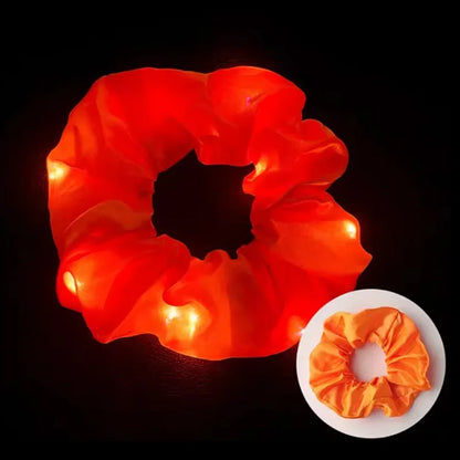 Chouchous lumineux LED populaires pour femmes et filles, corde à cheveux scrunchy scintillante, bandeau lumineux pour Halloween