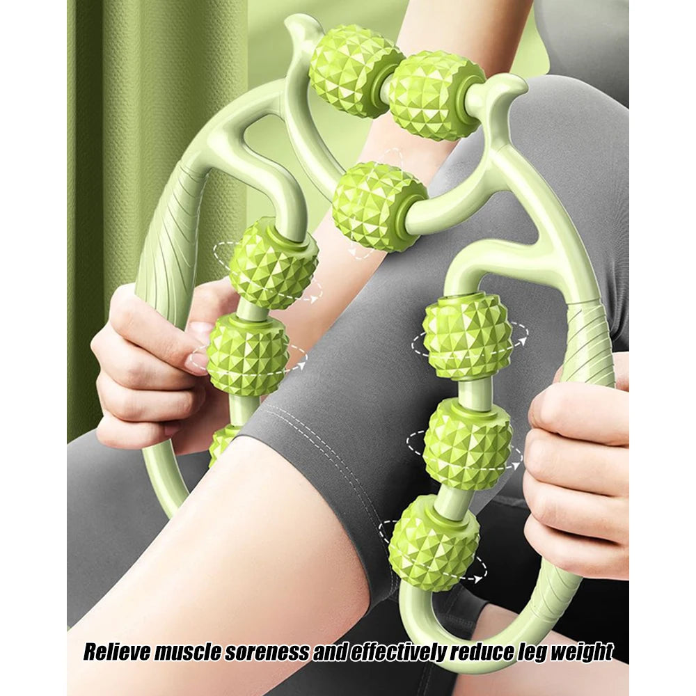 Masseur de jambes multifonctionnel à 12 roues, rouleau de Massage à couverture complète pour bras, taille, Relaxation musculaire des jambes, Machine de Massage manuelle