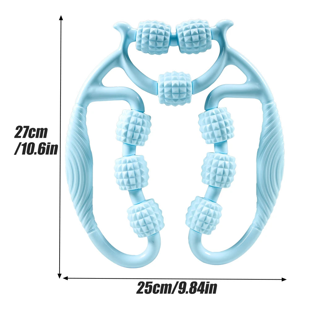 Masseur de jambes multifonctionnel à 12 roues, rouleau de Massage à couverture complète pour bras, taille, Relaxation musculaire des jambes, Machine de Massage manuelle