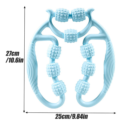 Masseur de jambes multifonctionnel à 12 roues, rouleau de Massage à couverture complète pour bras, taille, Relaxation musculaire des jambes, Machine de Massage manuelle