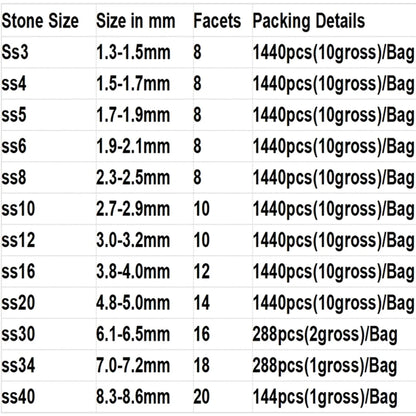 Cristal à paillettes AB/Base dorée transparente, Strass Non correcteurs à chaud SS3-SS40, Strass à dos plat et tissu pour vêtements, décorations pour Nail Art