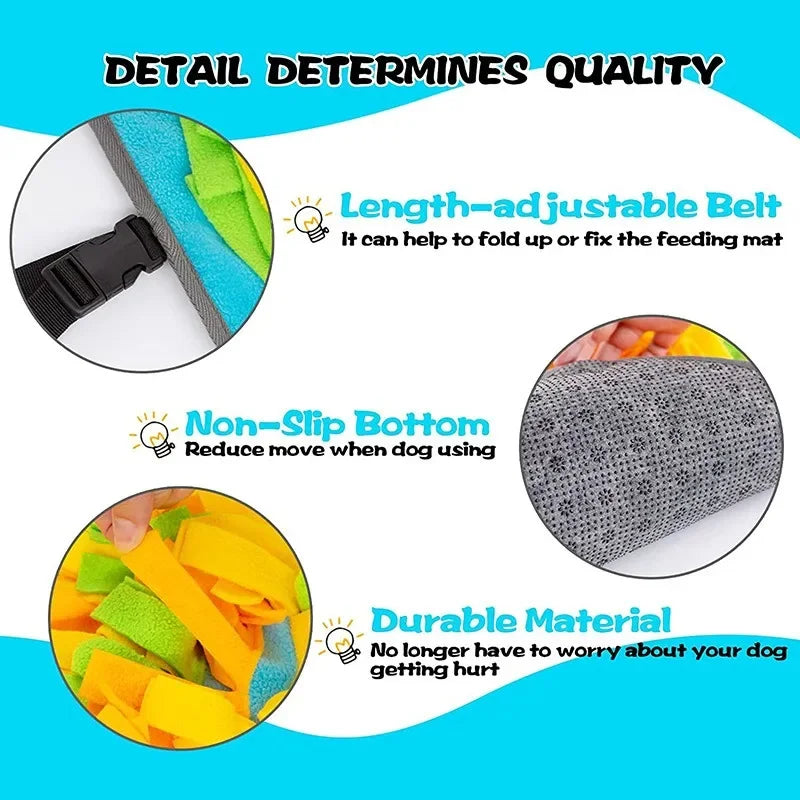 Grand tapis à renifler pour chiens, entraînement interactif pour animaux de compagnie et soulagement du Stress, tapis d'alimentation à renifler, mangeoire lente, tapis de friandises pour chiens, jouets pour chiens