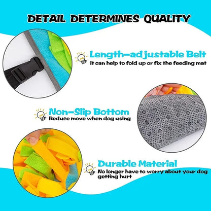 Grand tapis à renifler pour chiens, entraînement interactif pour animaux de compagnie et soulagement du Stress, tapis d'alimentation à renifler, mangeoire lente, tapis de friandises pour chiens, jouets pour chiens