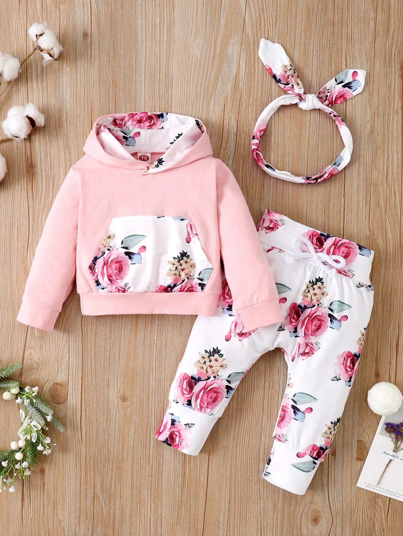 Ensemble de Vêtements à Capuche pour Bébé Fille de 0 à 18 Mois, Haut à Manches sulf, Pantalon, Bandeau de Sauna à Nministériels d Papillon, à la Mode, Automne, 3 Pièces