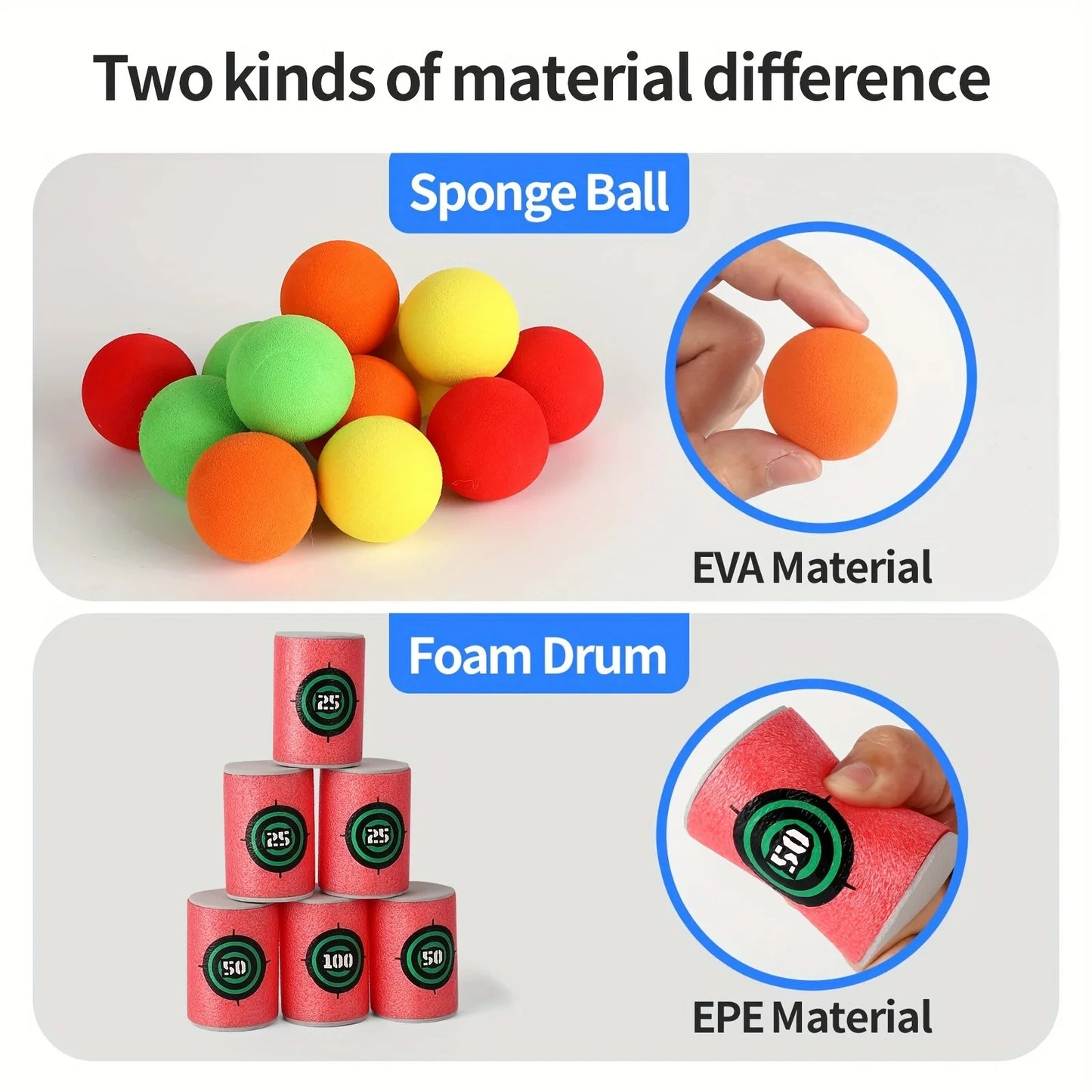 Jouet de pratique de cible de balle molle pour enfants, jouets de pratique de tir éducatifs avec balles souples