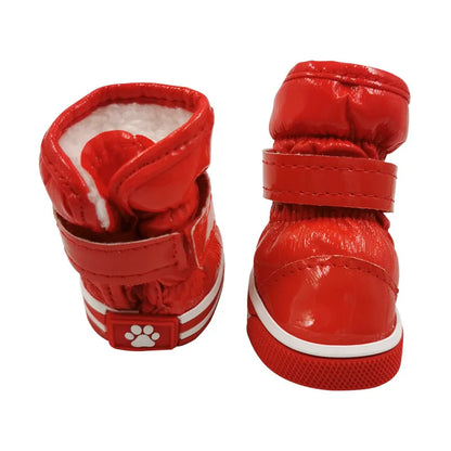 Chaussures d'hiver chaudes et imperméables pour animaux de compagnie, bottes de neige pour chien souriant, chaussures de pluie pour chiot, accessoires pour chihuahua et bouledogue, 4 pièces/ensemble
