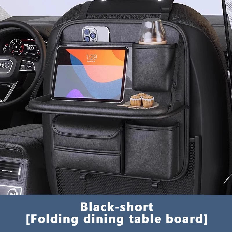 SEAMETAL 8 en 1 sac de rangement pour dossier de siège de voiture avec plateau pliable résistant à l'usure étanche organisateur de siège arrière de voiture porte-mouchoirs/gobelet