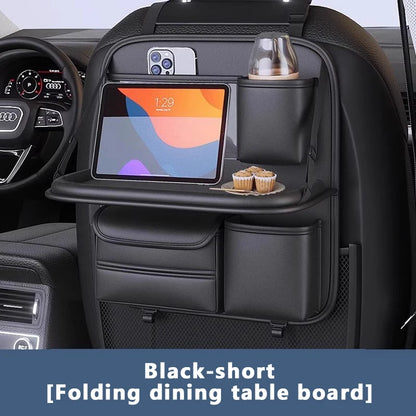 SEAMETAL 8 en 1 sac de rangement pour dossier de siège de voiture avec plateau pliable résistant à l'usure étanche organisateur de siège arrière de voiture porte-mouchoirs/gobelet
