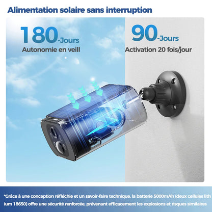 ALEVIO 2.5K caméra solaire extérieure caméra sans fil WIFI Ultra veille temps PIR lumière de mouvement couleur Vision nocturne AI détecter batterie Cam