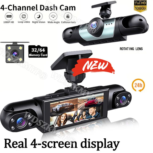 NOUVEAU 360 °   Caméra de voiture 3/4 objectif 1080P Dash Cam Auto 1080P caméra d'enregistrement de voiture voiture DVR avant gauche droite caméra de recul boîte noire dashcam voiture，caméra de recul，caméra voiture