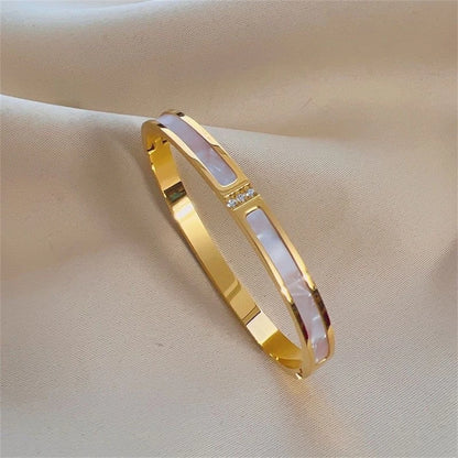 ZAKOL 5/1 pièces ensemble de bracelets en acier inoxydable incrusté de zircone scintillante pour femmes bracelets empilables mode ne se décolore pas bijoux cadeau
