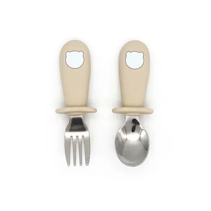 Ensemble de vaisselle de dessin animé pour bébé, ustensiles pour enfants en acier inoxydable, couverts de table pour tout-petits, dessin animé, cuillère d'alimentation pour nourrissons, fourchette