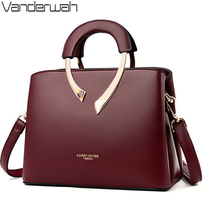 VANDERWAH véritable haute qualité en cuir fourre-tout décontracté sacs à main de luxe femmes sacs concepteur épaule sacs à bandoulière pour les femmes 2024