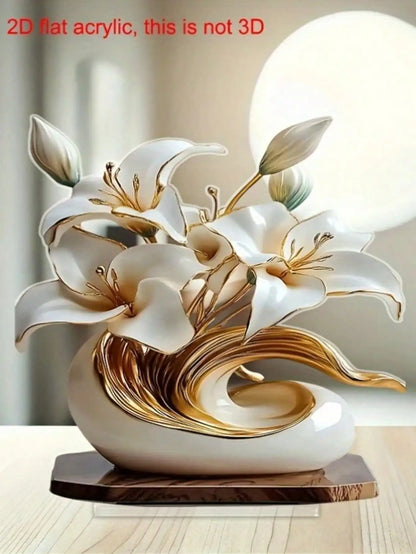 Décoration florale de Table, Plaque de bureau, adaptée à la décoration du salon, de la chambre à coucher, d'étude et du bureau, 1 pièce