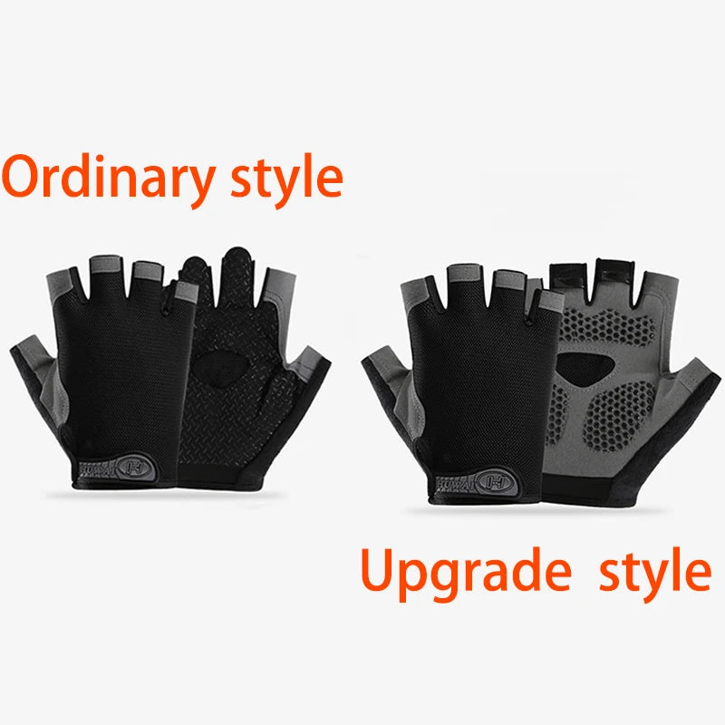 Gants de vélo pour hommes et femmes, demi-doigt, de gymnastique, mitaines respirantes et antidérapantes, pour Fitness, entraînement sportif