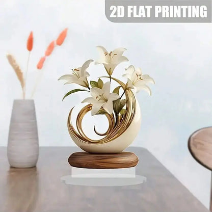 Décoration florale de Table, Plaque de bureau, adaptée à la décoration du salon, de la chambre à coucher, d'étude et du bureau, 1 pièce