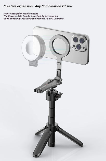Trépied magnétique universel en aluminium pour trépied Magsafe, support pliable pour appareil photo et téléphone