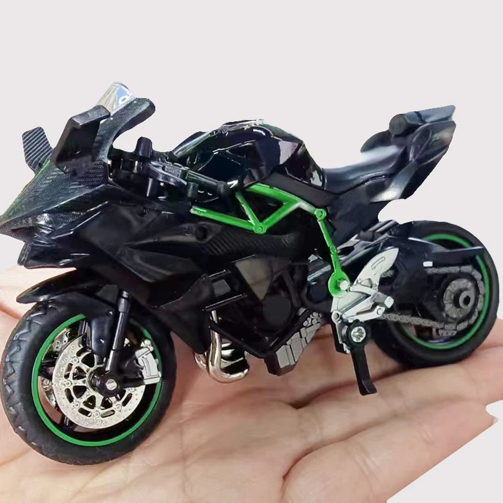 Collection de véhicules tout-terrain en plastique pour enfants, jouet modèle de bureau, moto moulée sous pression, simulation portable, décoration de voiture, maison, 1:18