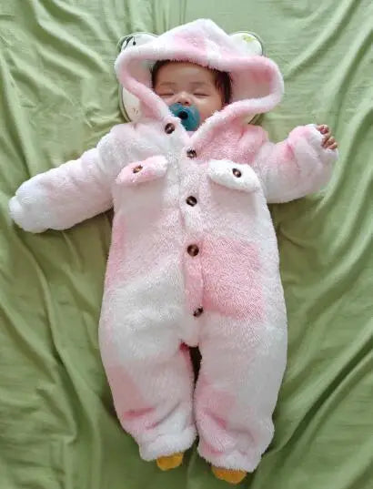 Barboteuse à carreaux pour bébés garçons et filles, combinaison à capuche et manches longues en peluche, vêtements chauds d'hiver pour tout-petits garçons de 3 à 24 mois